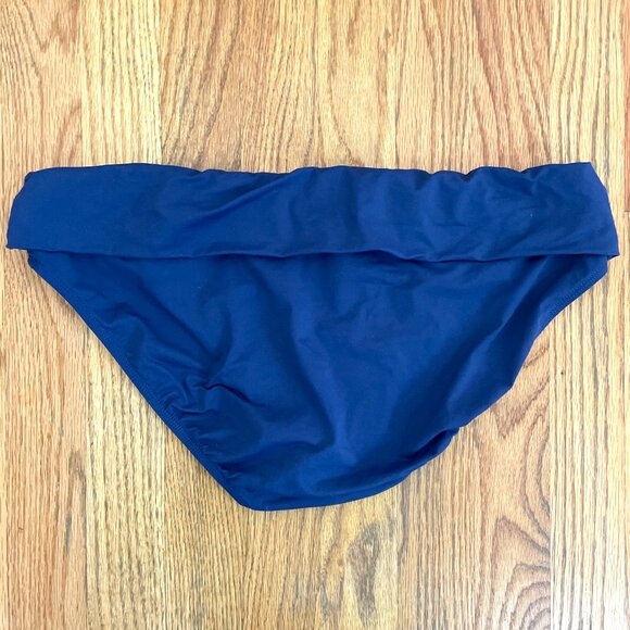 LAUREN RALPH LAUREN LRL Side Ring Bikini Bottom O-Ring Solid Navy Blue Shirred - Picture 7 of 13